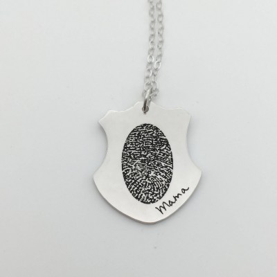 NEW OPEN 20% OFF:Fingerprint necklace/Bar necklace/Dainty necklace/Handwriting necklace-Sterling silver with gold plated