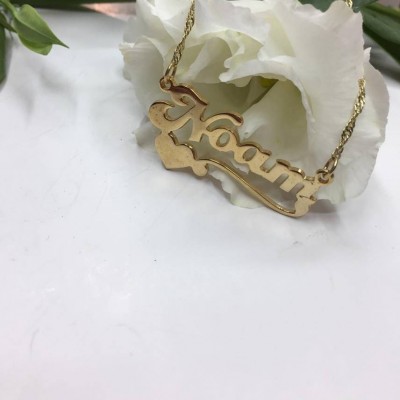 Name  Custom necklace heart name necklace Pendant Gold filled Personalized Name Jewelry Gift
