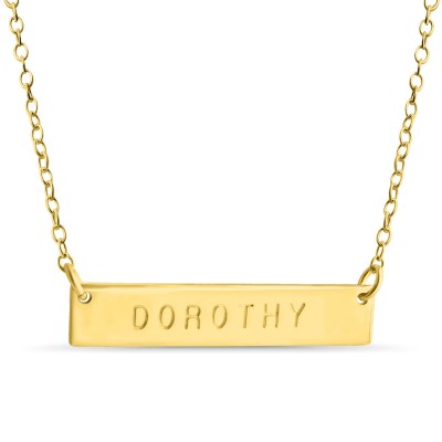 Name Bar Dorothy Charm Pendant Jump Ring Necklace #14K Gold Plated over 925 Sterling Silver #Azaggi N0779G_Dorothy