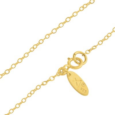 Name Bar Isabela Charm Pendant Jump Ring Necklace #14K Gold Plated over 925 Sterling Silver #Azaggi N0779G_Isabela