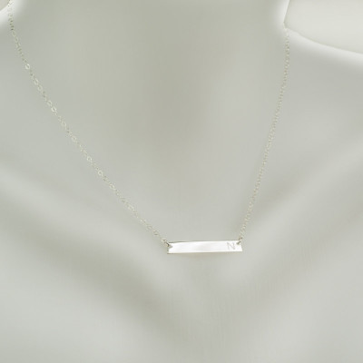 Name Bar Necklace | Silver Name Bar Necklace | Bar Necklace with Name Silver | Name Plate Necklace | Silver Name Plate | Nameplate Necklace