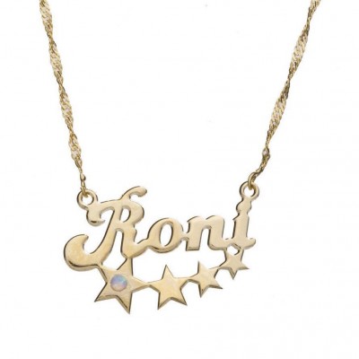 Name Custom Necklace with stars Name necklace Pendant Gold filled Personalized Name Jewelry gift for woman