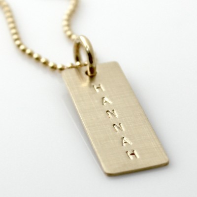 Name Necklace - Personalized Gold-Filled Name Tag Necklace