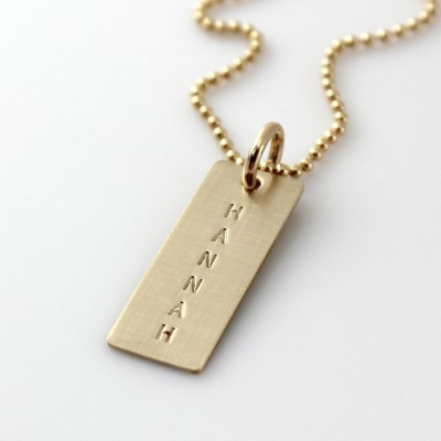 Name Necklace - Personalized Gold-Filled Name Tag Necklace