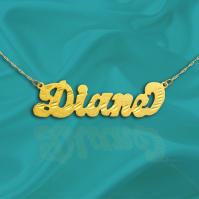 Name Necklace 24K Gold Plated Sterling Silver Personalized Name Necklace - Made in USA