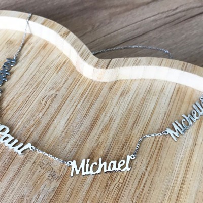 Name Necklace, Family Name Necklace, four Name Necklace, Custom 4 Name, Personalized Necklace, Sterling Silver 925k, Rose Gold, Gold Filled