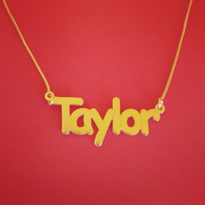 Name Necklace Gold Plated Name Chain Name Necklaces With Names Taylor Swift Nameplate Birthday Gift Names Necklace Taylor Name Necklace