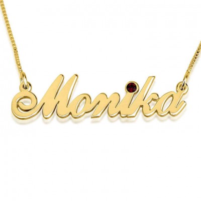 Name Necklace Jewelry 24k Gold Plated Personalized Customized Swarovski Alegro Nameplate