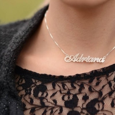 Name Necklace Jewelry Pendant Sterling Silver 925 Stars Name Necklace