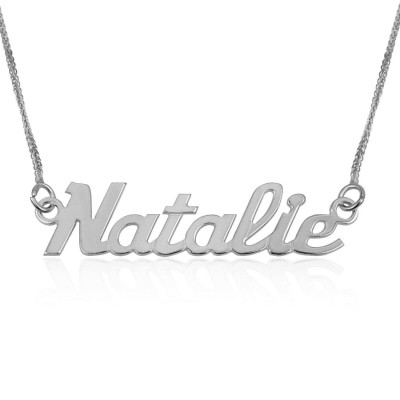 Name Necklace, Name Pendants, 925 Sterling Silver Necklace, English Bright day Style, Personalized Jewelry, Silver Pendant Chain