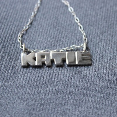 Name Necklace Personalized , Monogram Pendant Sterling silver Made to order, Custom Letters, Pendant Lyrics