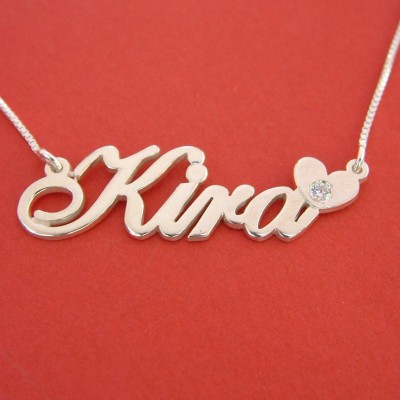 Name Necklace Silver Kira Name Necklace Kira Necklace With Name Silver Necklace With Name Get Name Necklace