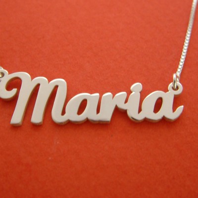 Name Necklace Silver Maria Name Necklace Name Chain Silver Name Pendant Taylor Swift Name Locket Name Chain Custom Name Necklace