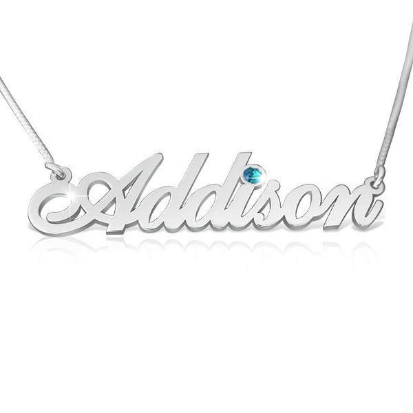Name Necklace White Gold Classic Name Necklaces With Birthstone Swarovski Beautiful Women Jewelry Graduation Gift Special Birthday Gifts