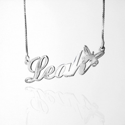 Name Necklace from Real Silver 925 name with butterfly necklace silver necklace with your name on it / Collier avec nom argent  for wedding
