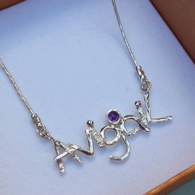 Name Pendant ,Monogram Necklace ,Personalized Name Necklace ,Silver Custom Name Necklace ,Mother Day Pendant ,Christmas Gift