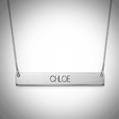 Nameplate Necklace | Sterling Silver Nameplate Necklace | Nameplate | Necklace | ID Necklace