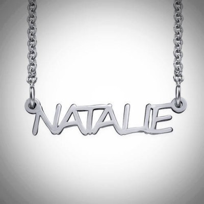 Nameplate Necklace | Sterling Silver Nameplate Necklace | Nameplate | Necklace