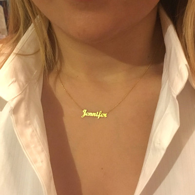 Nameplate Necklace, Gold Nameplate Necklace, Name On Necklace, Name Plate Necklace, Personalized Nameplate, Custom Nameplate, Name Necklace