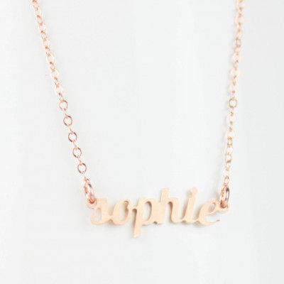 Nameplate jewelry, name necklace, Rose GoldNecklace, Nameplate Necklace, Engraved Jewerly, Rose Gold Bar, Rose Gold Filled