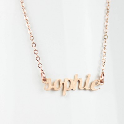 Nameplate jewelry, name necklace, Rose GoldNecklace, Nameplate Necklace, Engraved Jewerly, Rose Gold Bar, Rose Gold Filled