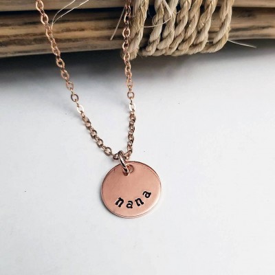 Nana Necklace - Mom Necklace - Grandma Necklace - Rose Gold - Charm Necklace - Gift for Grandma