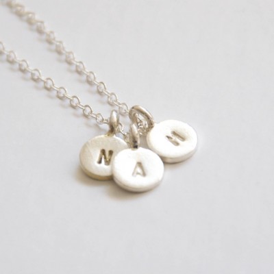 Necklace. Initial Necklace. Handstamped Necklace. Monogram Necklace. Gift Idea.