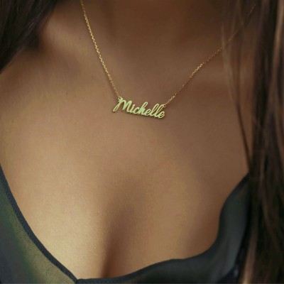 Necklace, statement Necklace, Long Necklace, silver Necklace, gold necklace, Personalized Necklace,sterling silver Necklace, cursive name