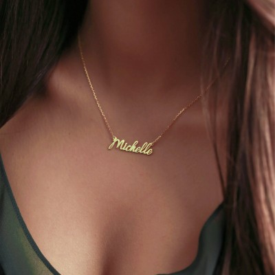 Necklace, statement Necklace, Long Necklace, silver Necklace, gold necklace, Personalized Necklace,sterling silver Necklace, cursive name