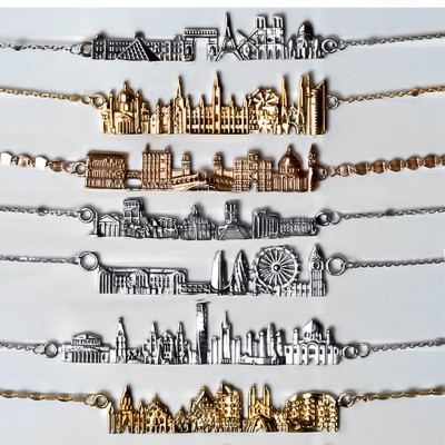Necklaces for women's, Silver jewelry,Necklaces for women,Silver Bar Necklace,Gold Necklaces for women, Christmas-gifts LONDON Skyline gift