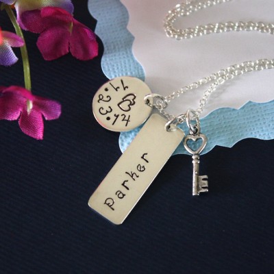 New Mom Necklace Monogramed, Grandma Necklace, New Mom, Name Charm, Monogram, Mother Gift, Gift, Personalized, Date Charm, Custom