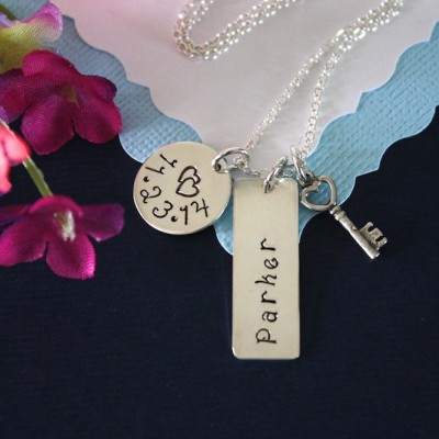 New Mom Necklace Monogramed, Grandma Necklace, New Mom, Name Charm, Monogram, Mother Gift, Gift, Personalized, Date Charm, Custom