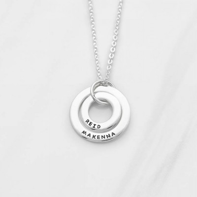 New mom necklace • New mother gift • Gift for mom-to-be • Double circle necklace • Sister necklace • Mother daughter necklaceCMN10-13