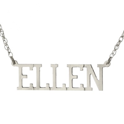 Oxidized 925 Sterling Silver Personalized Custom Made Any Nameplate Pendant Necklace - Ellen Style