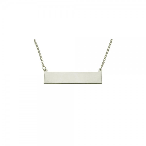 PLNP13m -  Sterling Silver 1.5" Plain ID Plate Necklace