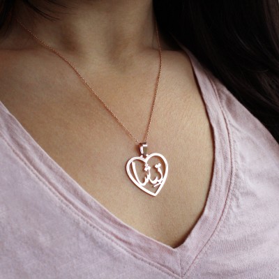 Persian/Arabic SOLID GOLD Heart Pendant Necklace