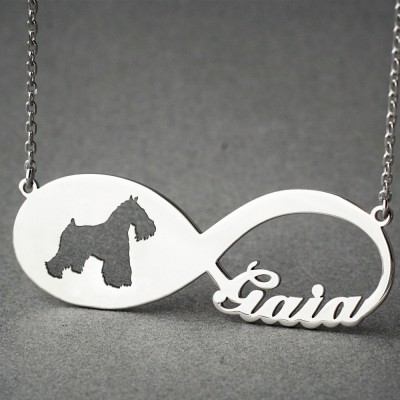 Personalised INFINITY SCHNAUZER Necklace - Schnauzer necklace - Name Necklace - Memorial Necklace - Dog Necklace