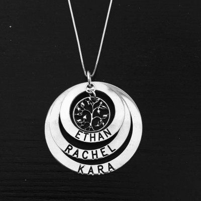 Personalised family tree necklace, personalized gift for her, mothers day gift, family name necklace, mothers day gift, Mothers Necklace