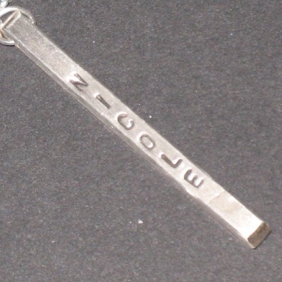 Personalizable Handstamped Sterling Silver Bar on Sterling Silver Chain Necklace