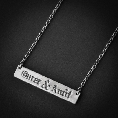 Personalized Bar Necklace | hand stamped custom name bar necklace | word necklace | inspirational jewelry | name plate necklace | silver 925