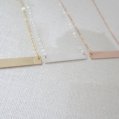 Personalized Bar Necklace, Initial Necklace, Bridesmaid necklace, Minimal wedding jewelry, Gift For Her