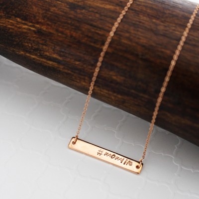 Personalized Bar Necklace Mom, Gift For Mom To Be Jewelry, Birthday Gift For Mom From Son and Daughter, Hashtag Mom Necklace From Daughter
