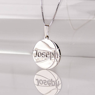 Personalized Basketball pendant in Sterling Silver 0.925