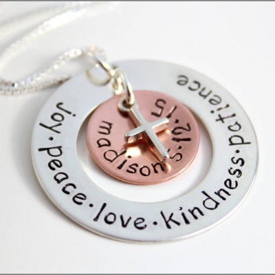 Personalized Confirmation Necklace | Custom Name + Date of Confirmation, Sterling Silver Cross, Religious Gifts for Her