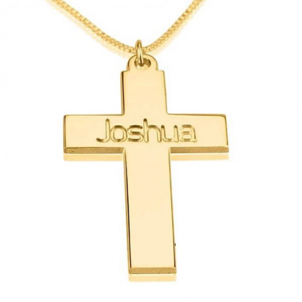 Personalized Cross Necklace, 24k Gold Plated Cross Necklace, First Communion Gift, Confirmation Gift,