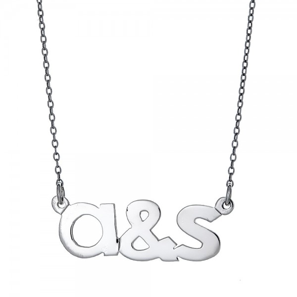 Personalized Double-Letter .925 Sterling Silver Couple Monogram (MADE IN USA)