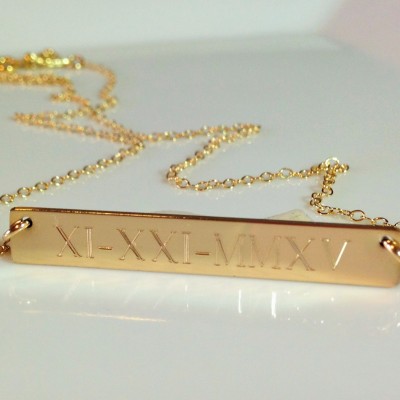 Personalized Gold Bar Necklace - Mothers Necklace - Name Necklace - Engraved Necklace  Engravable Necklace  Sterling Silver Bar Necklace