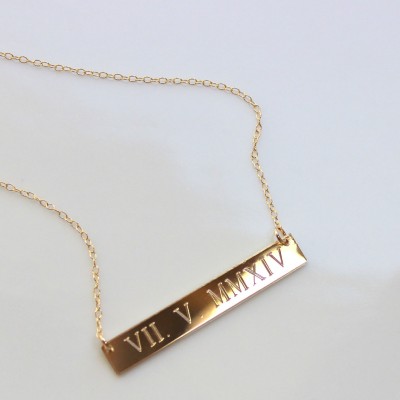 Personalized Gold Bar Necklace - Mothers Necklace - Name Necklace - Engraved Necklace  Engravable Necklace  Sterling Silver Bar Necklace