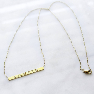 Personalized Gold Bar Necklace