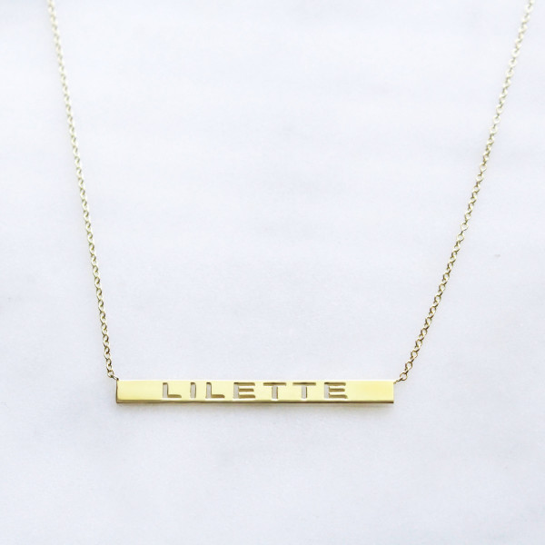 Personalized Gold Bar Necklace